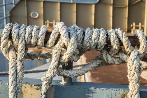 Weathered ship ropes Stock Photos