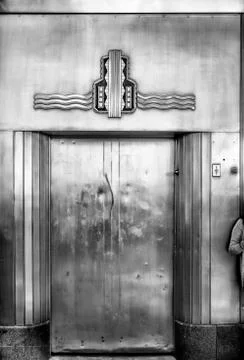 Weathered Steel Elevator Door Stock Photos