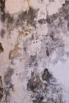 Weathered stucco wall surface showing peeling paint and decay Stock Photos