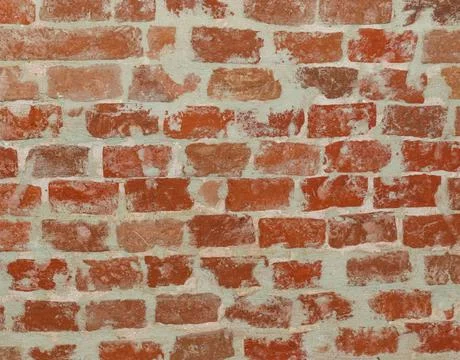 Weathered texture of painted old dark brown and red brick wall background, gr 库存照片