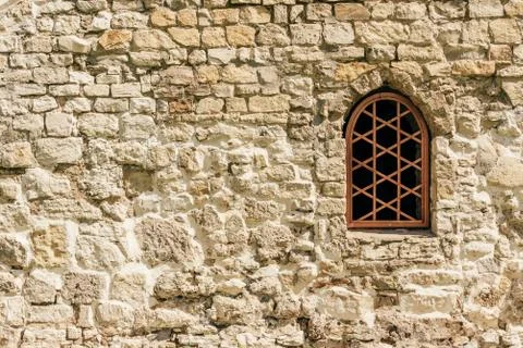 Weathered Wall with Window. Stock Photos