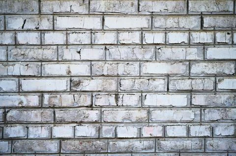 Weathered White Brick Wall Texture Stock Photos