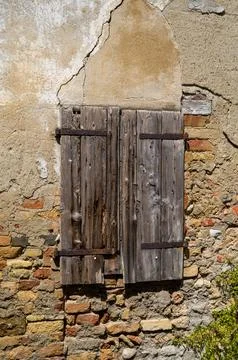 Weathered Window, Ancient Wall Stock Photos