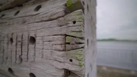 Weathered Wood Corner Joints Stock Footage 158247917