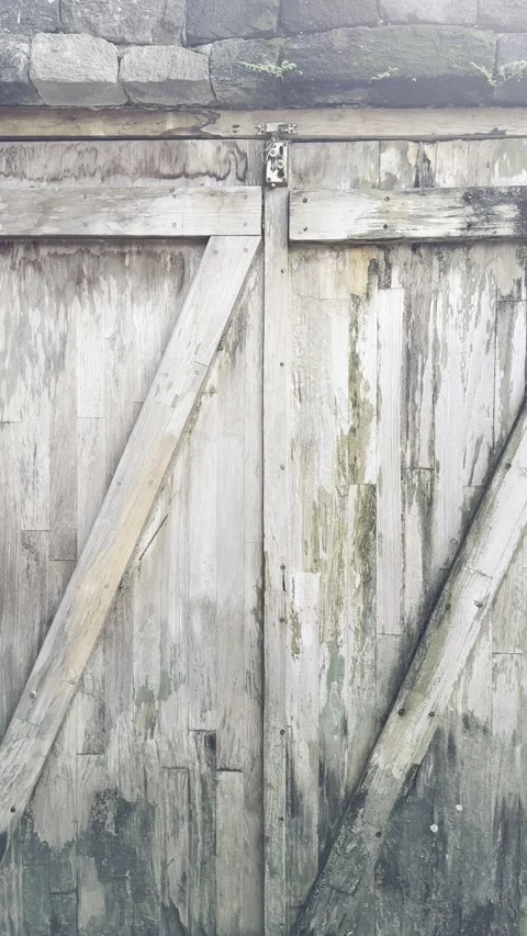 Weathered Wooden Wall with Diagonal Planks Rustic Texture Background Stock Footage 340494170