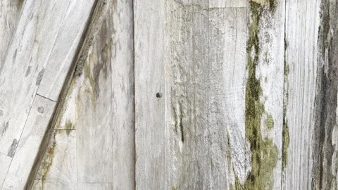 Weathered Wooden Wall with Diagonal Support Beams Rustic Texture Close Up Stock Footage 340494120