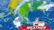 Weatherman In News Studio Giving Weather Forecast Stock Footage