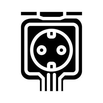 Weatherproof socket glyph icon vector illustration Stock Illustration