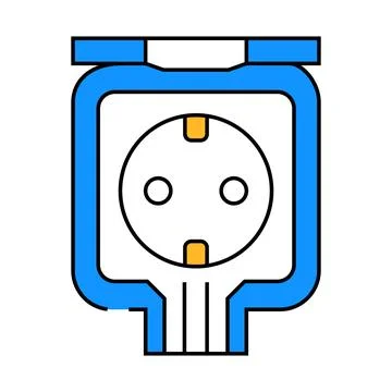 Weatherproof socket icon color illustration Stock Illustration
