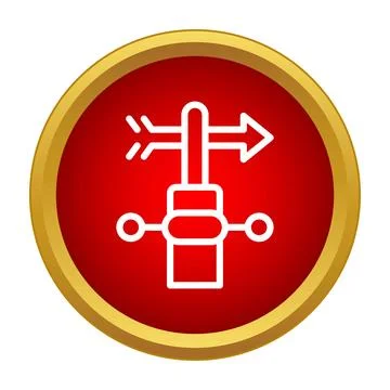 Weathervane pointing direction on a red circle icon Stock Illustration