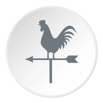 Weathervane rooster icon, flat style Stock Illustration