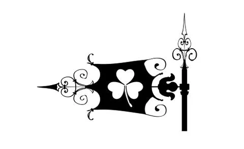 WeatherVane on St. Patrick day, icon wind-vane black with clover Irish Stock Illustration