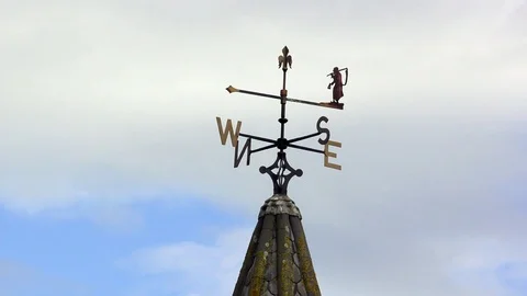 Weathervane weather vane old father time movement Stock Footage 82575245