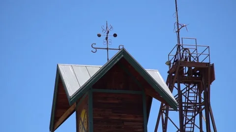 Weathervane Wind Direction at Goldfield Ghost Town Apache Junction Arizona Stock Footage 132864526