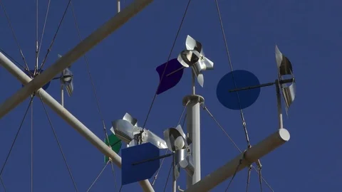 Weathervane wind spinner sculpture Stock Footage 74700148
