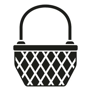 Weave basket icon simple vector. Picnic hamper Stock Illustration