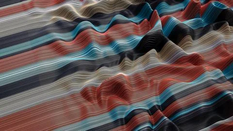 Weave lines. Abstract background colored dynamic waves cloth wavy folds 3d .. Stock-Illustration