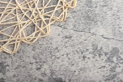 Weave pattern, gray background, vintage frame. Copy space. Stock Photos