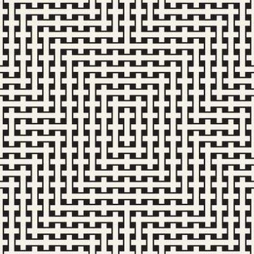 Weave Seamless Pattern. Braiding Background of Intersecting Stripes Lattice.. Stock Illustration