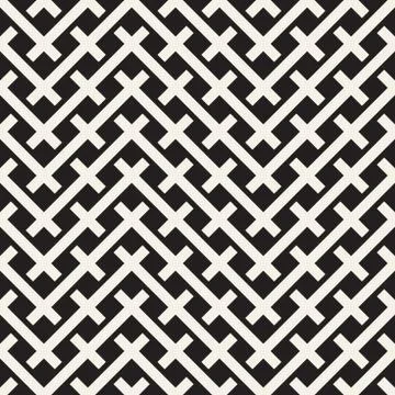 Weave Seamless Pattern. Stylish Repeating Texture. Black and White Geometric 库存插图