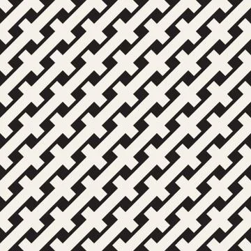 Weave Seamless Pattern. Stylish Repeating Texture. Black and White Geometric Stock Illustration