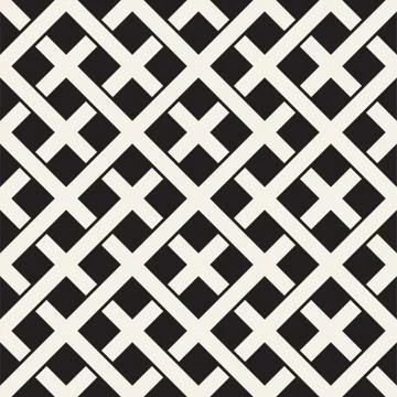 Weave Seamless Pattern. Stylish Repeating Texture. Black and White Geometric 스톡 일러스트