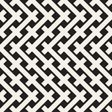 Weave Seamless Pattern. Stylish Repeating Texture. Black and White Geometric Illustrazione stock