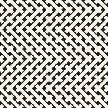 Weave Seamless Pattern. Stylish Repeating Texture. Black and White Geometric Stockillustratie