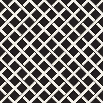 Weave Seamless Pattern. Stylish Repeating Texture. Black and White Geometric Illustrazione stock