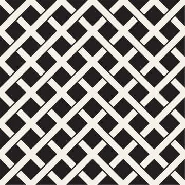 Weave Seamless Pattern. Stylish Repeating Texture. Black and White Geometric Illustrazione stock