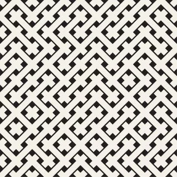 Weave Seamless Pattern. Stylish Repeating Texture. Black and White Geometric Illustrazione stock