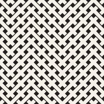 Weave Seamless Pattern. Stylish Repeating Texture. Black and White Geometric Illustrazione stock