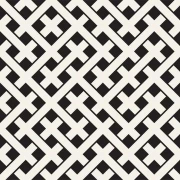 Weave Seamless Pattern. Stylish Repeating Texture. Black and White Geometric Illustrazione stock