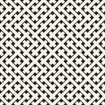 Weave Seamless Pattern. Stylish Repeating Texture. Black and White Geometric Illustrazione stock