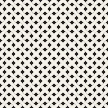 Weave Seamless Pattern. Stylish Repeating Texture. Black and White Geometric Illustrazione stock