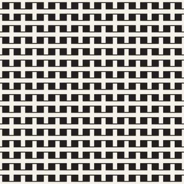 Weave Seamless Pattern. Stylish Repeating Texture. Black and White Geometric Illustrazione stock