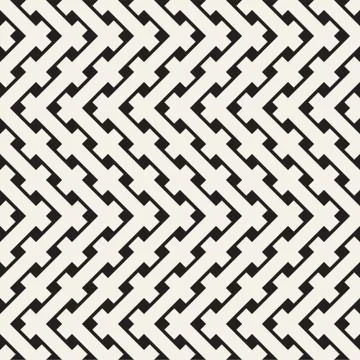 Weave Seamless Pattern. Stylish Repeating Texture. Black and White Geometric Illustrazione stock