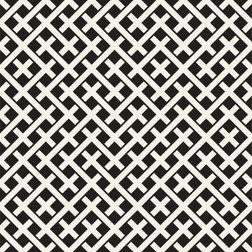 Weave Seamless Pattern. Stylish Repeating Texture. Black and White Geometric Illustrazione stock
