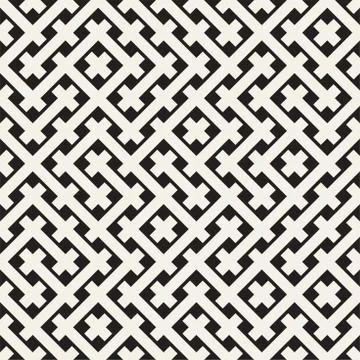 Weave Seamless Pattern. Stylish Repeating Texture. Black and White Geometric Illustrazione stock