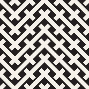 Weave Seamless Pattern. Stylish Repeating Texture. Black and White Geometric Illustrazione stock