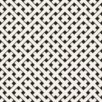 Weave Seamless Pattern. Stylish Repeating Texture. Black and White Geometric Illustrazione stock