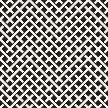 Weave Seamless Pattern. Stylish Repeating Texture. Black and White Geometric Illustrazione stock