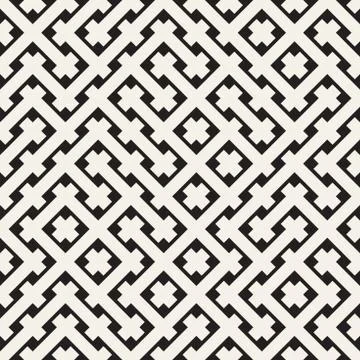 Weave Seamless Pattern. Stylish Repeating Texture. Black and White Geometric Illustrazione stock