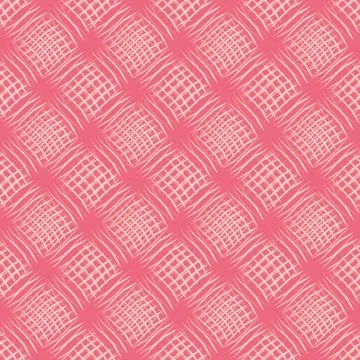 Weave seamless pattern with volume effect. Textured background in living coral Stock Illustration
