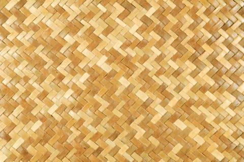 Weaved Rattan Mat Background Stock Photos