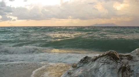 Weaves on the beach at the sunset Stock Footage 68495684
