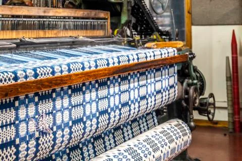 Weaving background with traditional tools Stock Photos