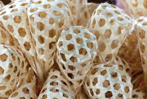 Weaving bamboo hand made Stock Photos