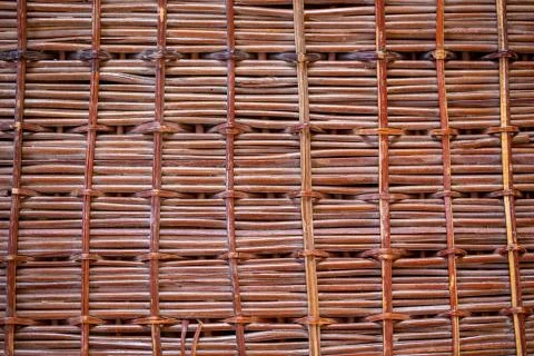 Weaving from branches. Background and texture. Stock Photos