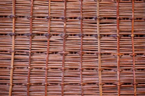 Weaving from branches. Texture. Stock Photos